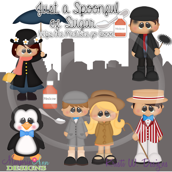 Just A Spoonful Of Sugar SVG Cutting Files Includes Clipart - Click Image to Close